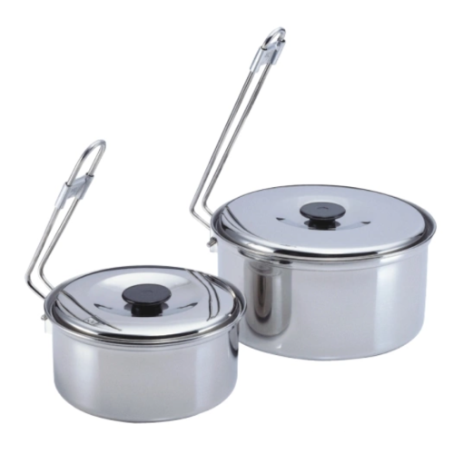 Two Pieces Of Outdoor stainless Steel Cookware